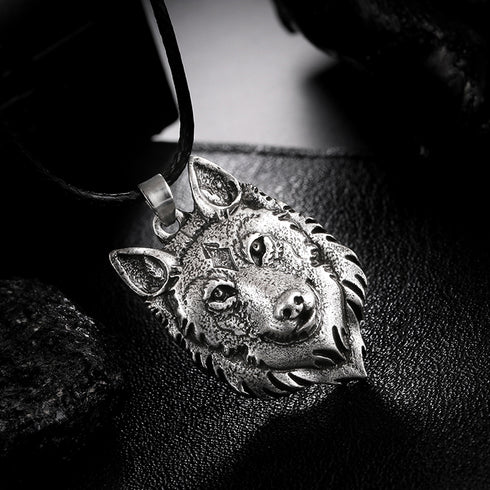 Collier Loup Animal Totem (Acier)