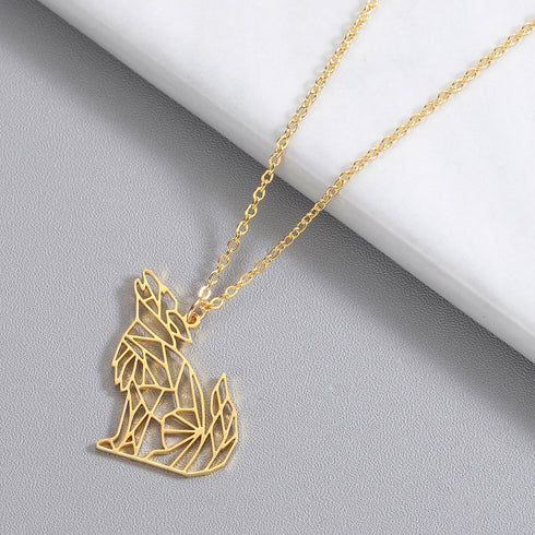 Collier Loup Origami
