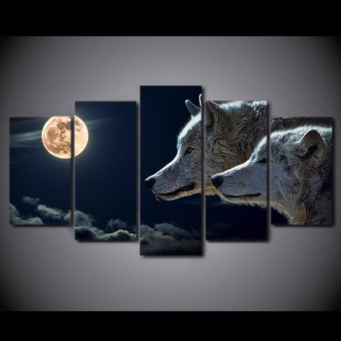 Tableau Tête de Loup Lune
