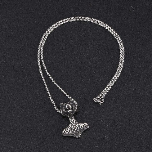 Collier Tête de Loup Viking (Acier)