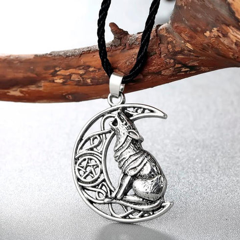 Collier Loup Lune (Acier)