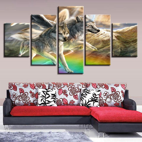 Tableau Loup Abstrait