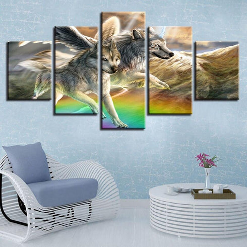 Tableau Loup Abstrait