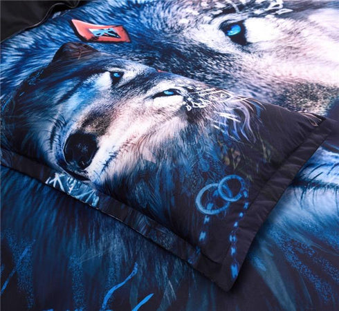 Housse de Couette Loup Amérindien