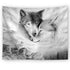 Toile Loup Noir et Blanc