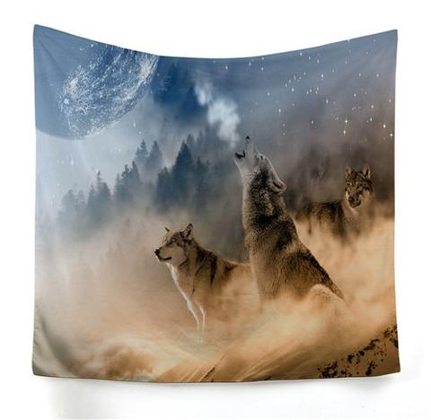 Toile Loup Pleine Lune