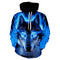 Sweat Loup Flamme Bleu