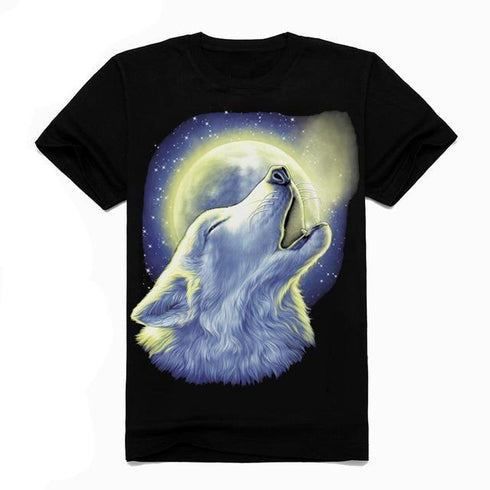 T-Shirt Loup Blanc Hurlant