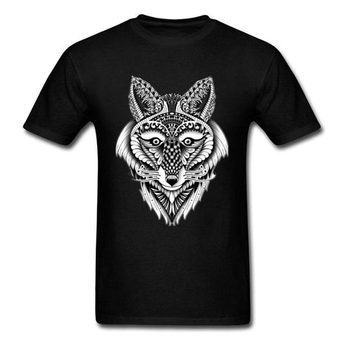 T-Shirt Loup Dessin Indien