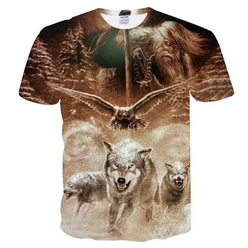 T-Shirt Loup et Aigle