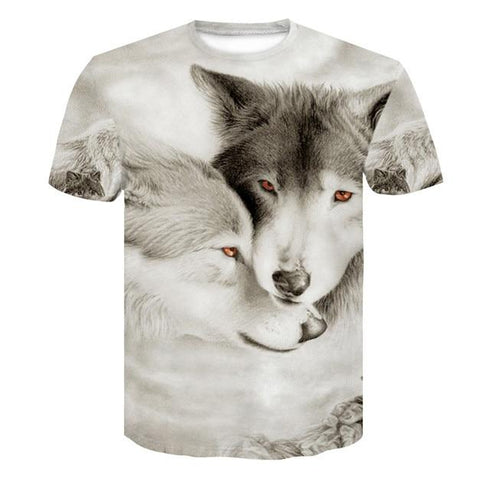 T-Shirt Loup Gris