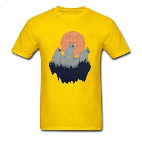 T-Shirt Loup Hurlant Jaune