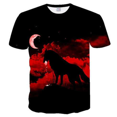 T-Shirt Loup Lune de Sang