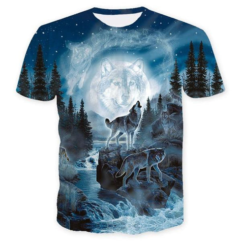 T-Shirt Loup Meute de Loup Hurlant