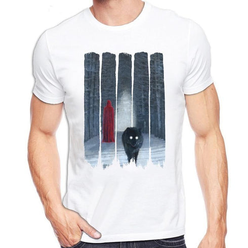 T-Shirt Loup Noir en Forêt