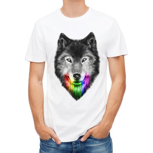 T-Shirt Tête de Loup à Couleur