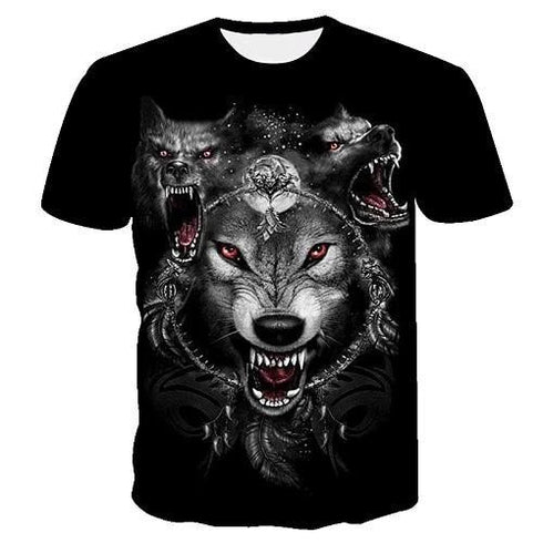 T-Shirt Tête de Loup Gothique