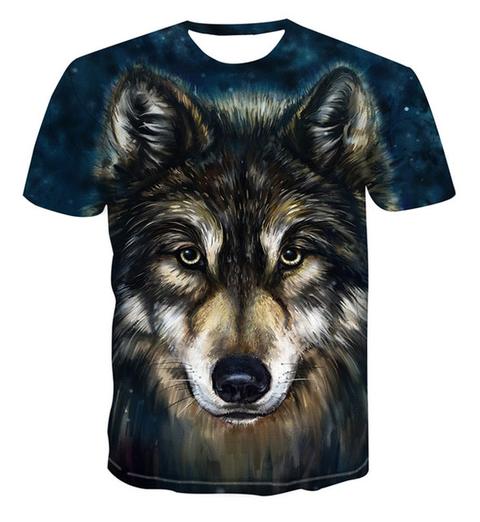 T-Shirt Tête de Loup Gris