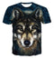 T-Shirt Tête de Loup Gris