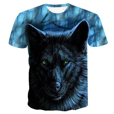 T-Shirt Tête de Loup Noire