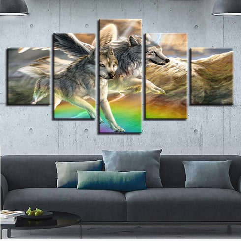 Tableau Loup Abstrait