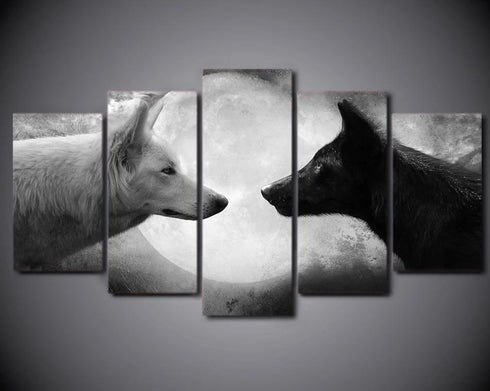 Tableau Loup au Deux Têtes de Loup