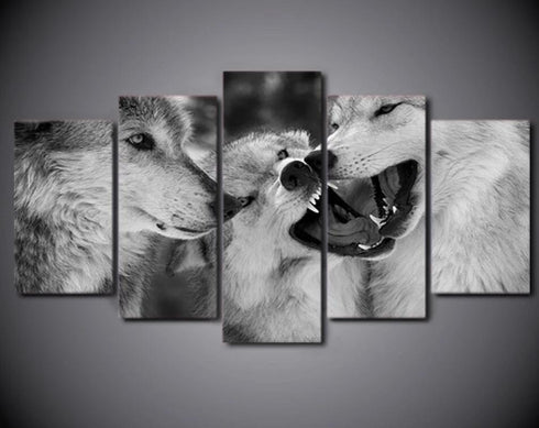 Tableau Loup en Noir et Blanc