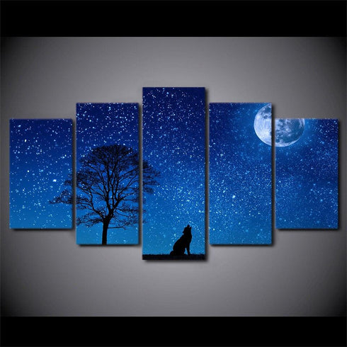 Tableau Loup Pleine Lune