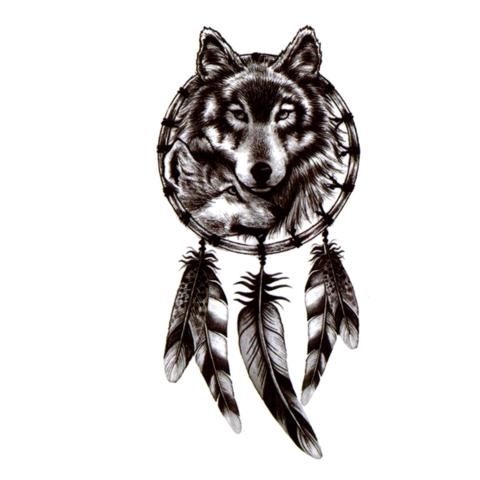 Tatouage Loup Attrape Rêve