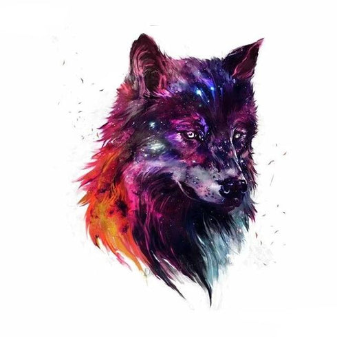 Tatouage Loup Galaxie