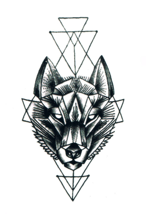 Tatouage Loup Géométrique