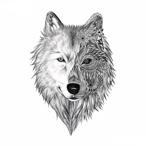 Tatouage Loup Mandala