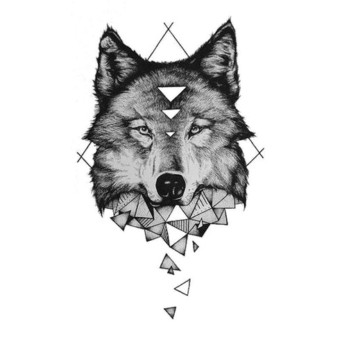 Tatouage Loup Tête de Loup Géométrique